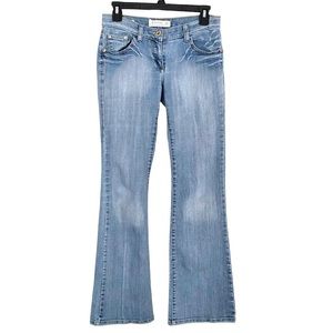Boutique Low Rise Flare Jeans Light-Medium Wash Denim | Vintage Puzzle Jeans 5/6